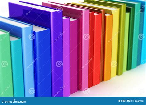 Rainbow Color Hardcover Books Stock Illustration - Illustration of book, college: 88844421