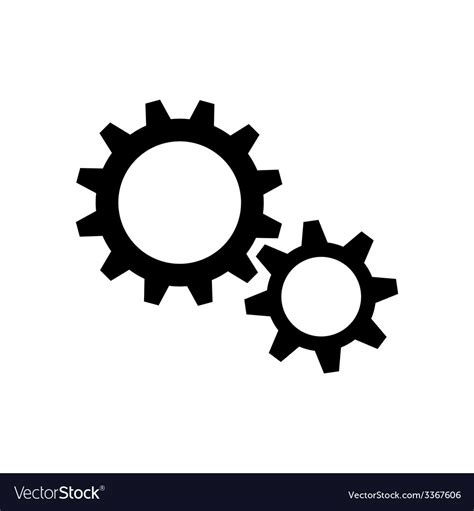 Two black gear wheels Royalty Free Vector Image