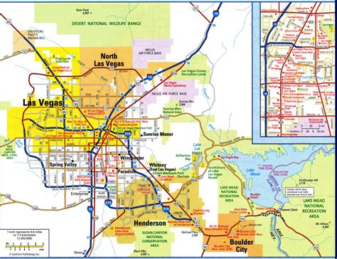 Las Vegas NV city map. Free printable detailed map of Las Vegas city Nevada