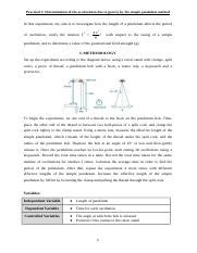 PHY Experiment 1 - Pendulum.docx - Practical 1: Determination of the acceleration due to gravity ...