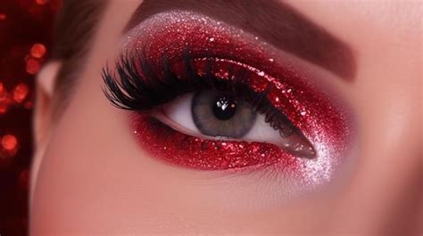 Red Glitter Makeup | Saubhaya Makeup