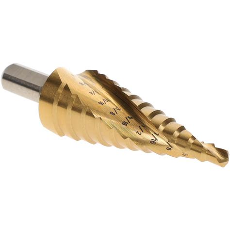 Step Drill Bit: 3/8″ Shank Dia, High Speed Steel, 12 Hole Sizes – Diversity Products