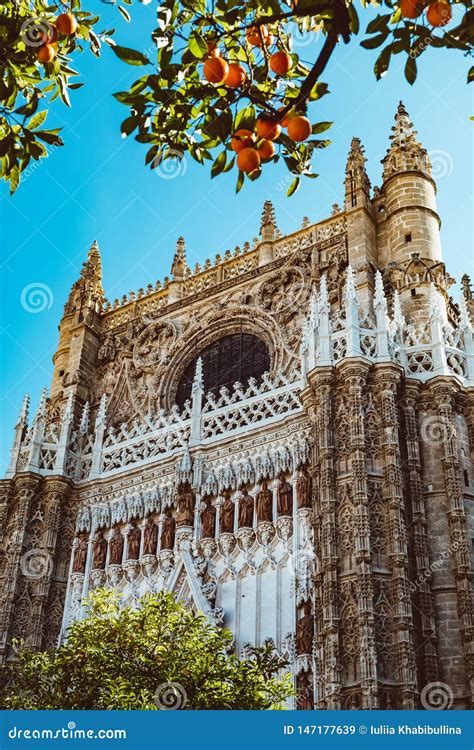 Spain, Andalusia, Seville, the Cathedral Bell Tower Seen from the ...