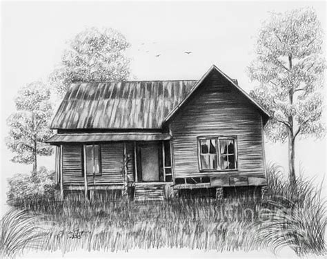 Abandoned House by Lena Auxier | Landscape drawings, Landscape pencil ...