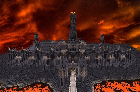 Barad Dur, the dark tower of Sauron.Lord of the Rings. Minecraft Map