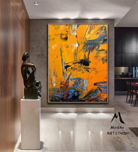 Large Yellow Painting Abstract Art Extra Large Painting on - Etsy