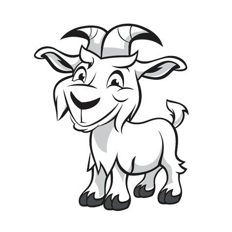 Premium Vector | A white and black goat cartoon character