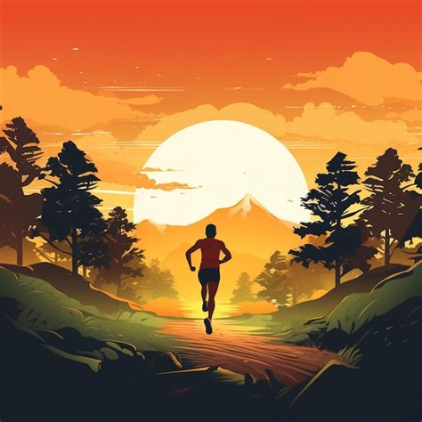 Premium AI Image | A man runner running isolated and nature background