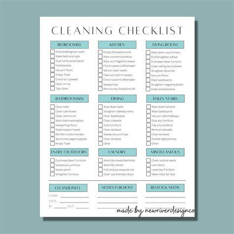 Editable Cleaning Checklist Vacation Rental Cleaning - Etsy