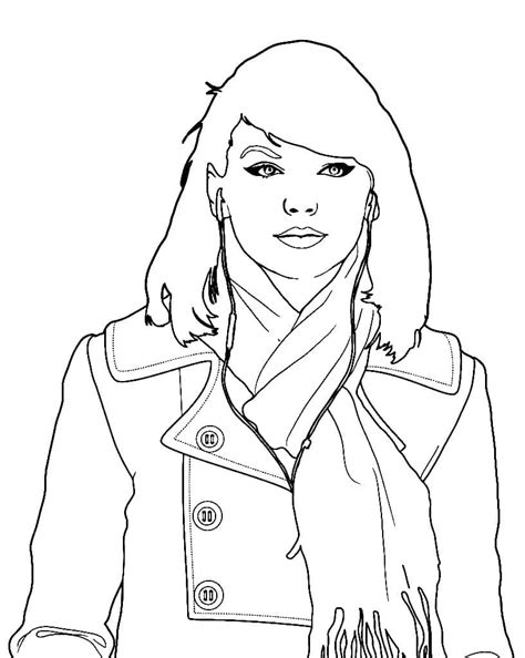 Young Taylor Swift coloring page - Download, Print or Color Online for Free