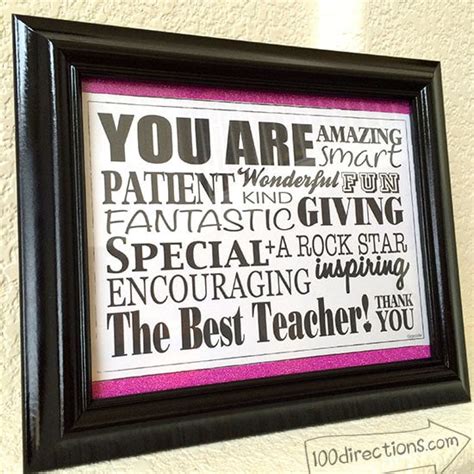 Quick Teacher Appreciation Word Art Gift - 100 Directions