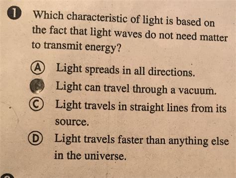 Solved Which characteristic of light is based on the fact | Chegg.com