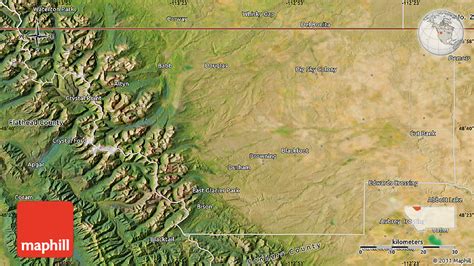 Satellite Map of Glacier County