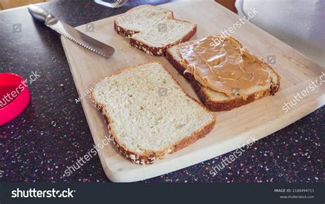 Preparing Peanut Butter Jelly Sandwich On Stock Photo 2188494711 ...