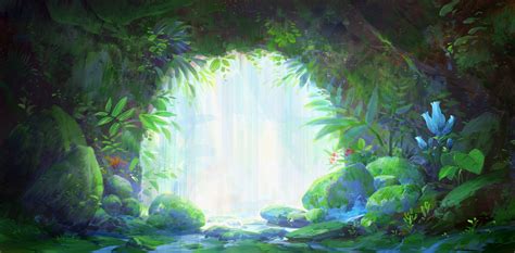 ArtStation - Cave_waterfall