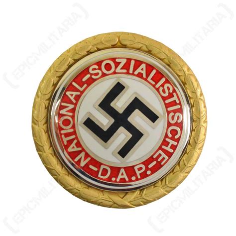 NSDAP Golden Party Badge - Dated - Epic Militaria