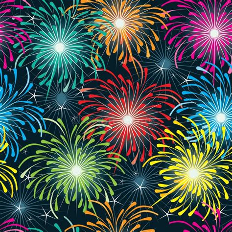 Firework Seamless Pattern stock vector. Illustration of fire - 40397351