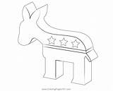 Democrat Donkey Coloring Page sketch template