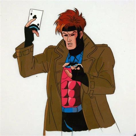 1990s Marvel X Men Cartoon GAMBIT Original Production Animation Cel Comic Art | #1822313529