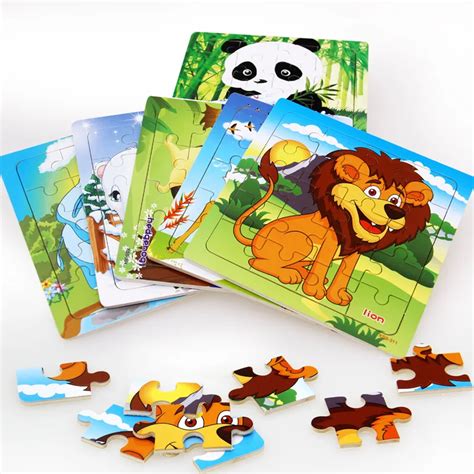 1PC Kids Toy Wood Puzzle Small Size 11*11cm Wooden 3D Puzzle Jigsaw for ...