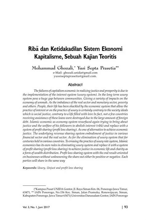 (PDF) Riba> dan Ketidakadilan Sistem Ekonomi Kapitalisme, Sebuah - DOKUMEN.TIPS