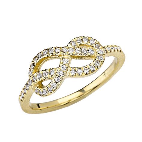 Yellow Gold Eight Knot Diamond Infinity Ring