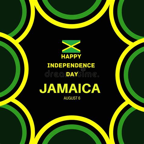 "happy Jamaica Independence Day" with Flag Colors Stock Image - Image of jamaica, country: 261282493