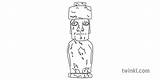 Rapa Nui Colorear Michelle Moai Artel Originario Sketch Coloring Page sketch template