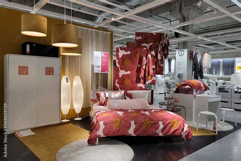 PENANG, MALAYSIA - 1 FEB 2023: Interior view bedding department showroom in IKEA store Penang ...