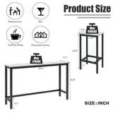 Counter Height Dining Set, SYNGAR 4 Pieces Long Pub Table Set with 3 Stools, Kitchen Table Set ...