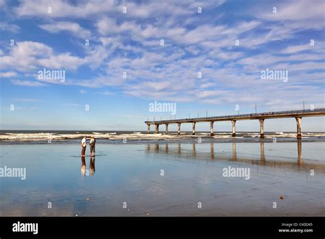 New Brighton Beach pier Stock Photo - Alamy