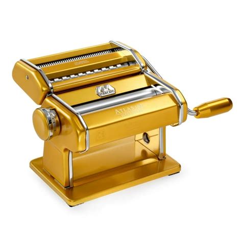 Marcato Atlas Pasta Machine, Made in Italy, Stainless Steel, Gold, Includes Pasta Cutter, Hand ...