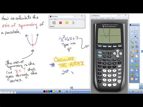 How to Find the Axis of Symmetry of a Parabola Using a TI 84 Graphing ...