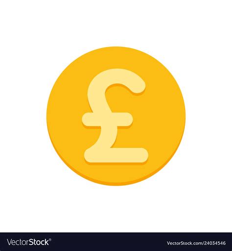 British pound sterling currency symbol on gold Vector Image