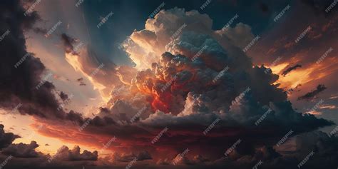 Premium AI Image | sunset sky with clouds photography