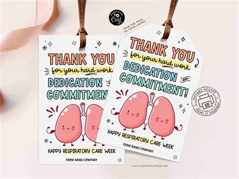 Respiratory Care Week Appreciation Gift Tag Printable – Cute Party Dash