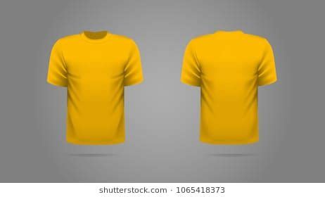 Yellow mustard T-shirt template vector, front and back view. | T shirt ...