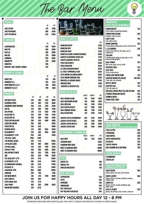 Light House Cafe & Bar Menu, Menu for Light House Cafe & Bar, Worli ...