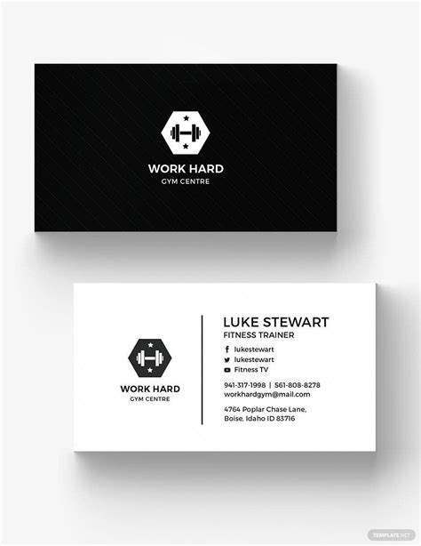 Personal Trainer Business Card Template in Word, Pages, PSD ...