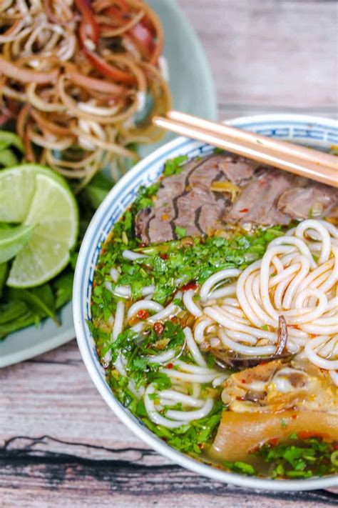 Spicy Vietnamese Beef Noodle Soup (Bún bò Huế) | Recipe | Beef, noodles, Noodle soup, Beef ...