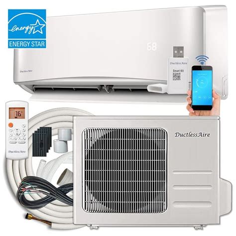 DuctlessAire 23.7 SEER 18,000 BTU 1.5 Ton Wi-Fi Ductless Mini Split Air Conditioner and Heat ...