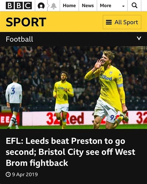 One of Patrick Bamford celebrating his first goal on BBC Sport website ...