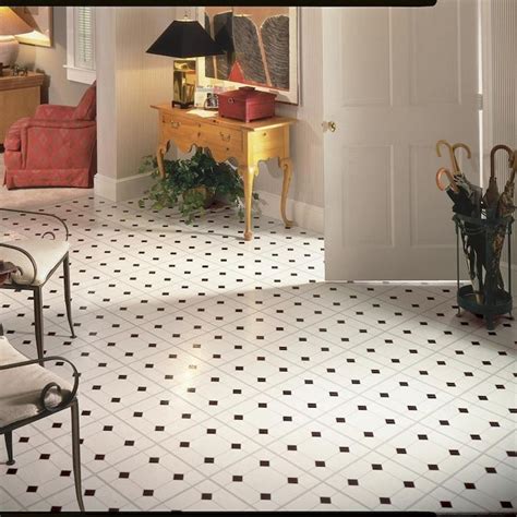 Armstrong Flooring Black/White 12-in x 12-in Water Resistant Peel and Stick Vinyl Tile (45-sq ft ...