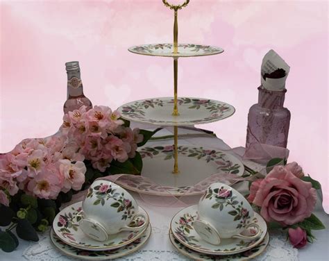 Wedgwood Vintage Afternoon Tea Set for Two Hathaway Rose - Etsy