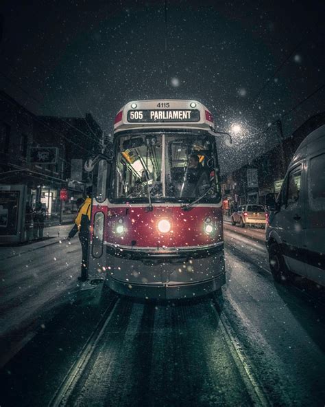 ITAP of a Toronto streetcar on a snowy night. Wallpaper Toronto ...