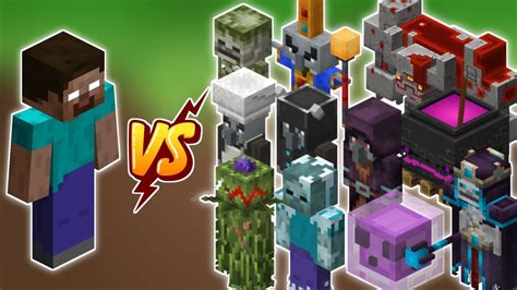 Herobrine vs Al Minecraft Dungeons mobs -Warden vs Minecraft Dungeons ...