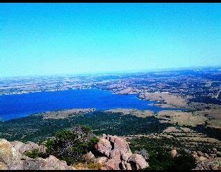 Lake Lawtonka as seen from the top of Mt. Scott in the Washitaw ...