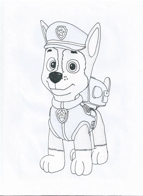 paw patrol chase coloring page