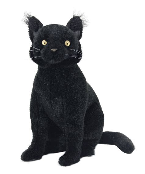 Soft Toy Black Cat Sitting by Hansa (35cm) 7012 | Lincrafts