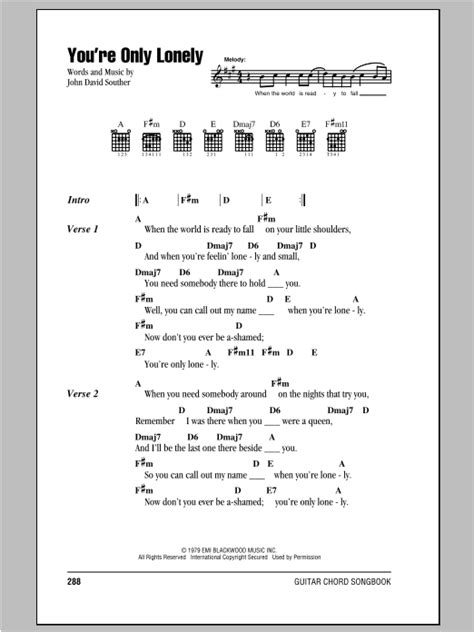 You're Only Lonely | Sheet Music Direct